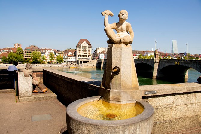 1 Hour express walk of Basel with a Local - The Three Kings Stop and Bar Les Trois Rois: Rhine Views on the Way