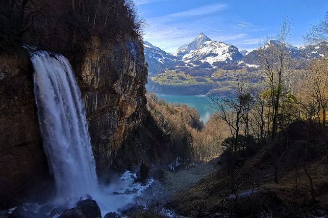 From Zurich: Breathtaking waterfall and lakes private tour - Linthal and UNESCO World Heritage Sardona: the walk-behind-water moment