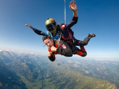 Airplane Skydiving over the Swiss Alps