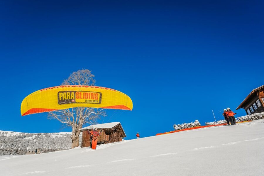 Interlaken: Tandem Paragliding Flight - The Main Event: 10 to 20 Minutes Soaring 800 Meters Over the Jungfrau