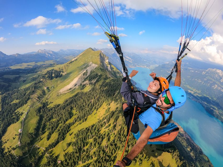 Interlaken: Tandem Paragliding Flight with Pilot - In the Air Over Interlaken: Lake Thun, Peaks, and Those Moment-Quiet Clouds