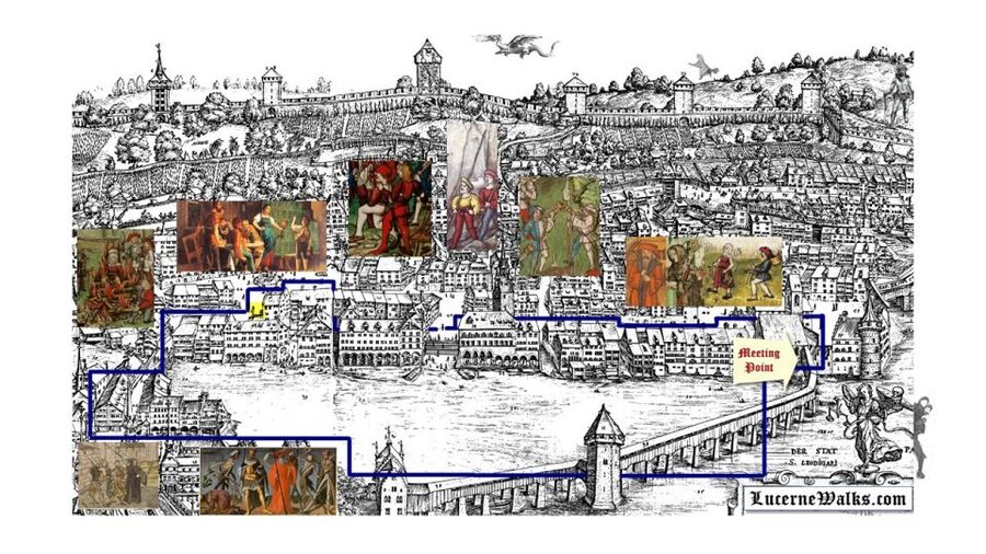 Lucerne: 1-Hour Historical Tour with Night Watchman - Returning across Chapel Bridge: finishing with a clear thread