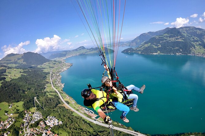 Luzern / Lucerne Professional Paragliding Tandem Flights - Getting to Stans, then quickly getting airborne