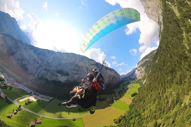 Mürren Lauterbrunnen: Paragliding Panorama Tandem Flights - The flight path: Mürren, Gimmelwald, Lauterbrunnen, and the waterfall moments