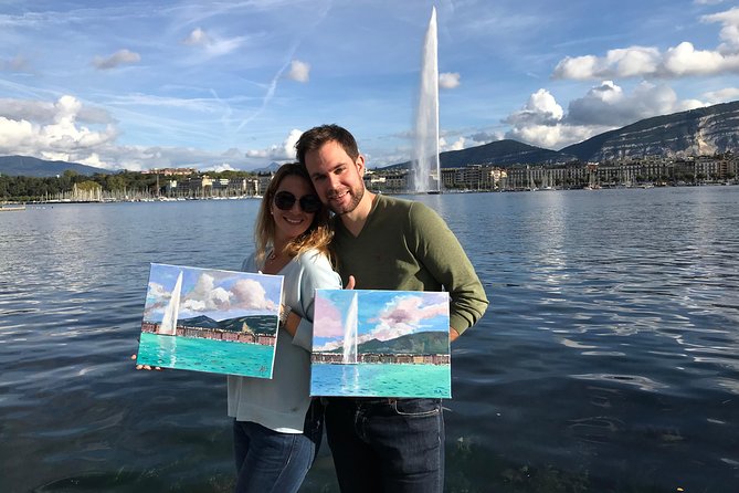 Painting Master Class by the Geneva Lake - Stop 1: Jet d’Eau painting, the moment your canvas makes sense