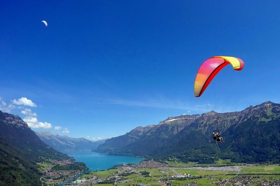 Paragliding Tandem Flight in Interlaken - Beatenberg Takeoff at Around 1,300 m: What It Feels Like in the First Minutes