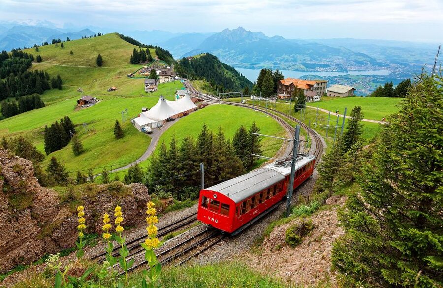 Private Trip From Zurich to Mt. Pilatus Through Lucerne - Dragon Ride cable car: the aerial views above Lucerne City