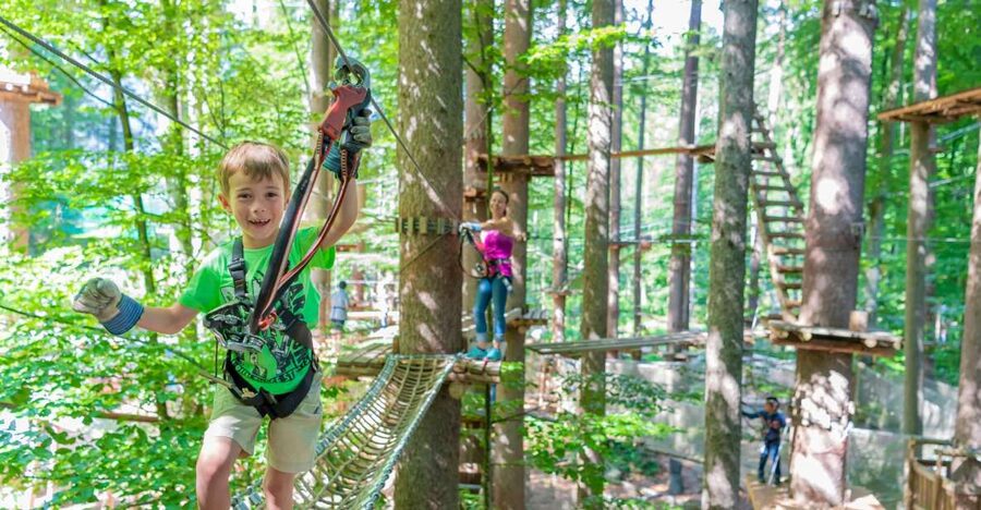 Rope Park Interlaken: Climbing Adventure with Entry Ticket - The treetop action: nine courses, 160 tasks, and zip lines up to 23 meters