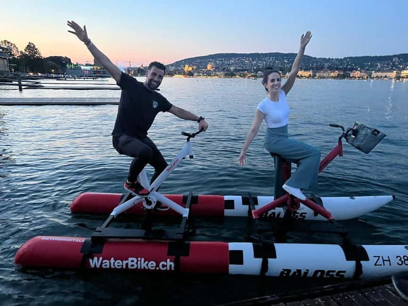 Waterbike on Lake Zurich - The calm, stable design and why it helps first timers