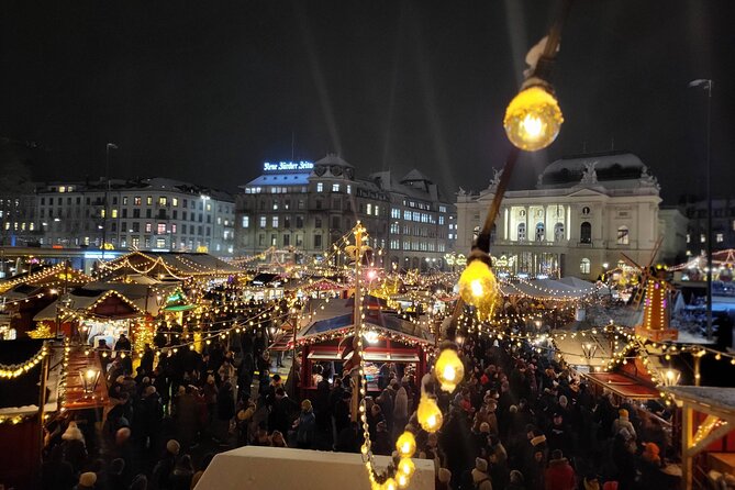 Zurich Christmas Market Tour - Bellevueplatz Wiehnachtsdorf: the big finale near the Opera House area